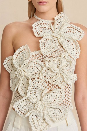 Top Cult Gaia Nazanin Crochet Białe | WM8635472