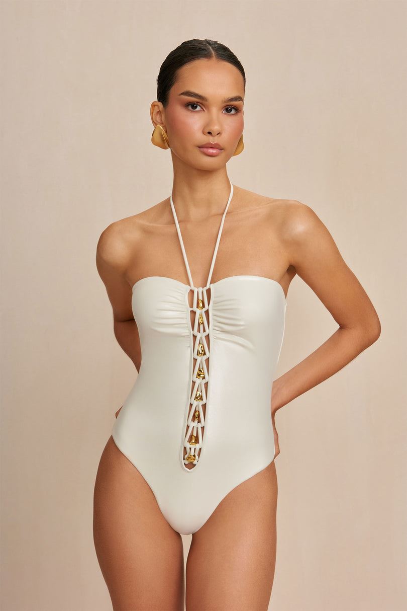 Body Cult Gaia Elorie One Piece Białe | TX7023864