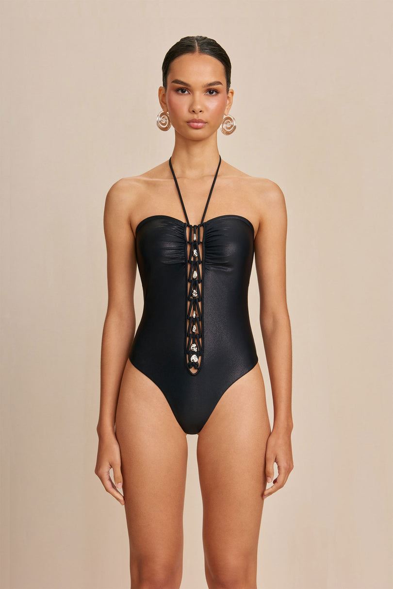 Body Cult Gaia Elorie One Piece Czarne | IU9682451