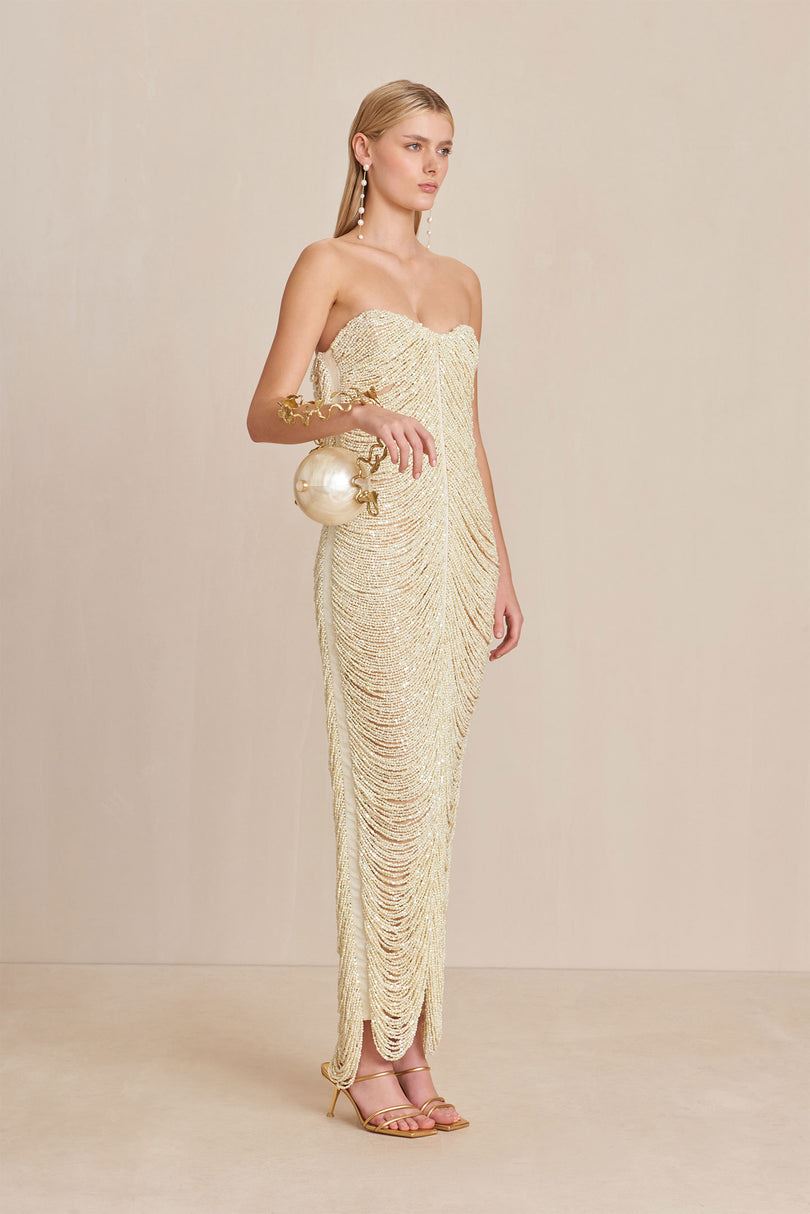 Sukienka Cult Gaia Santiaga Gown Białe | MF3761528